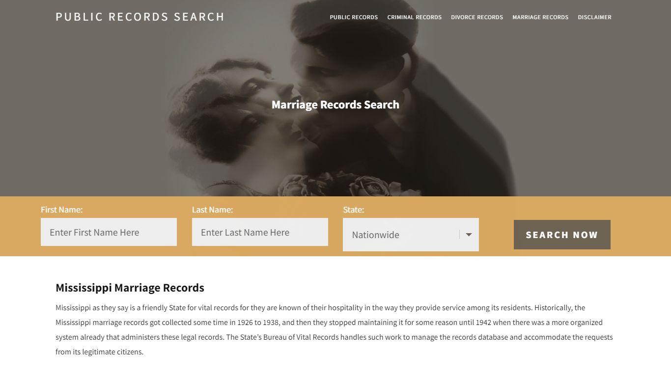 Mississippi Marriage Records | Enter Name and Search|14 ...