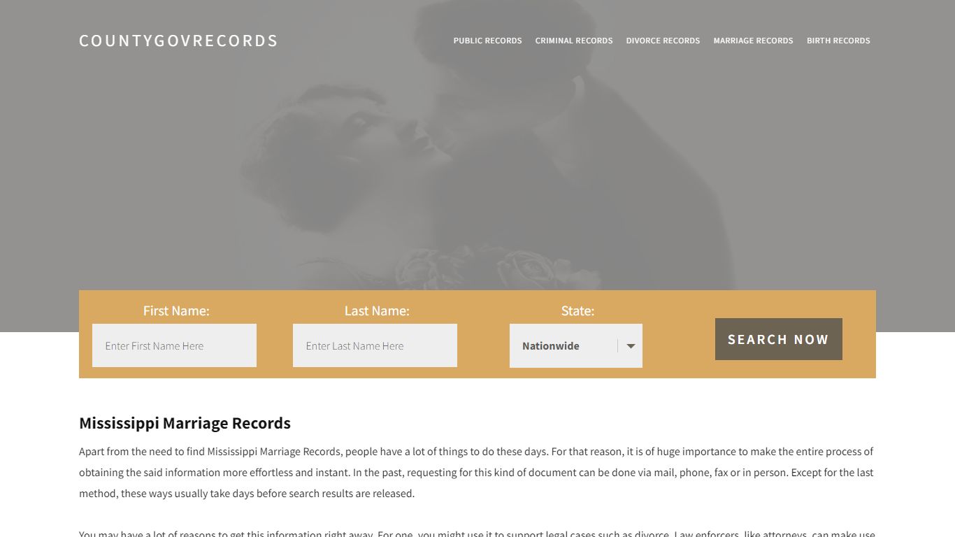 Mississippi Marriage Records | Enter Name and Search|14 ...